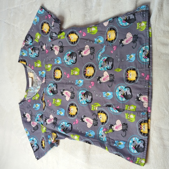 Scrubstar Tops Scrubstar Cotton Cat Print Scrubs Size S Poshmark